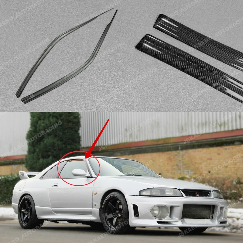 

For Nissan Skyline GTR GTS R33 Carbon Rain Wind Deflector Visor Sun Guard Vent