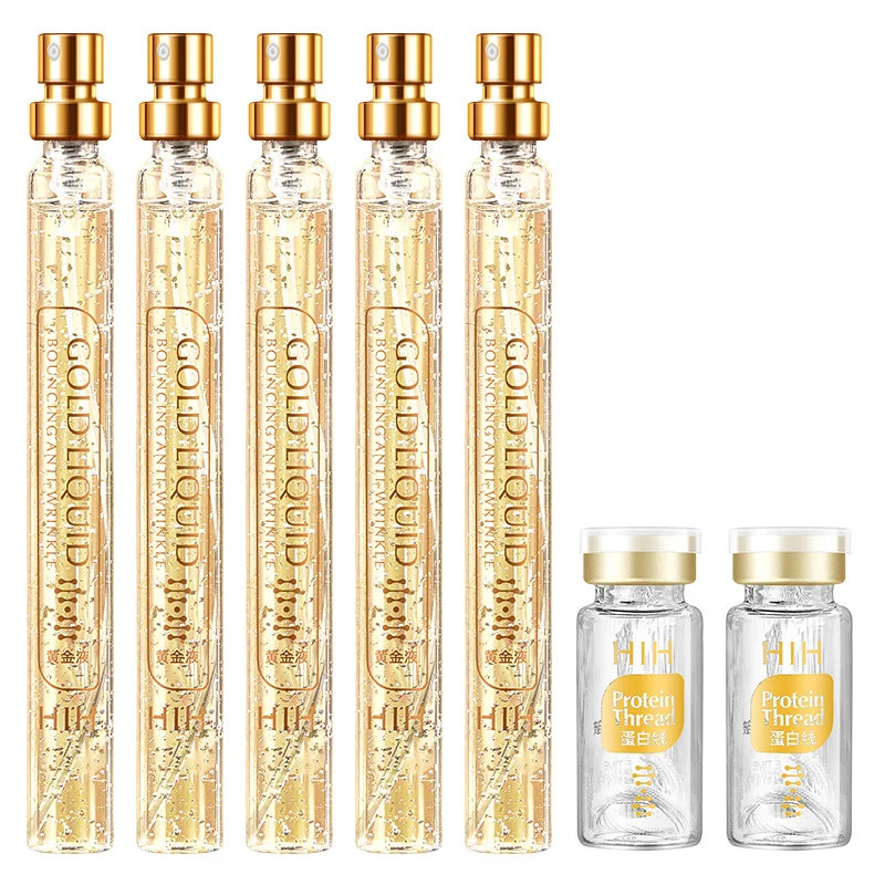 Elastic Gold Protein Peptide Set Lifting and Tightening Fading Wrinkle Beauty Salon Set Gold Thread Carving