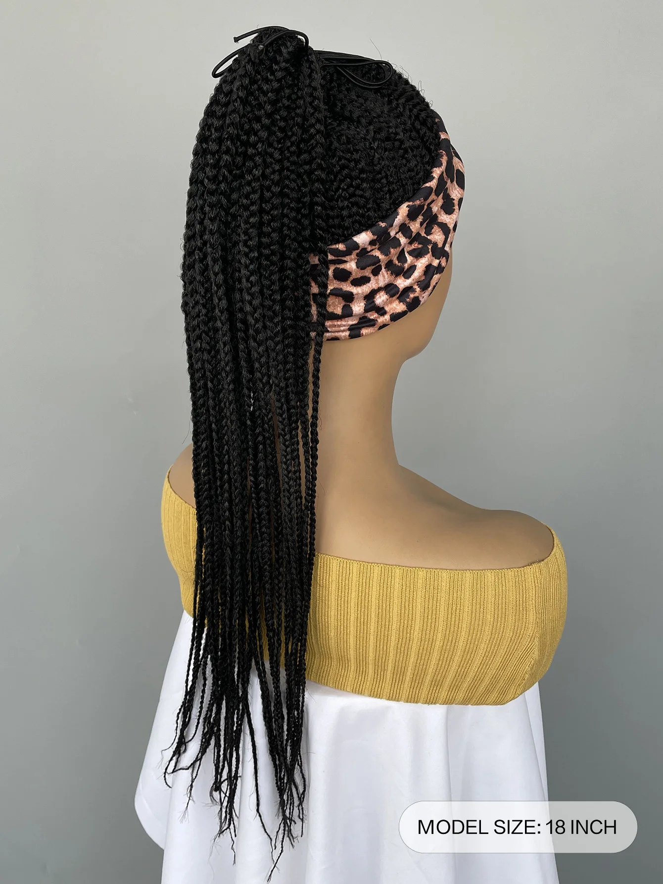 BCHR Headband Wigs for Black Women Synthetic Braided Wigs Twist Crochet Hair Cornrow Braid Wig Long Straight Headband Wig