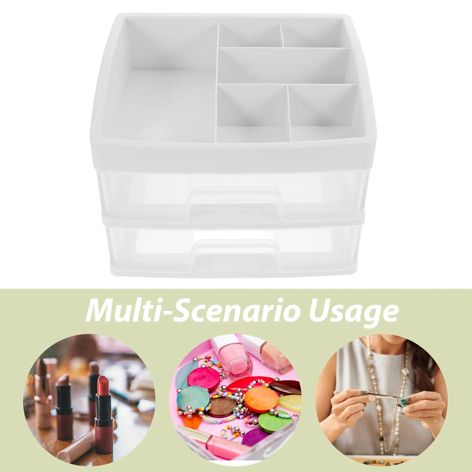 Cajón de plástico para organizador de maquillaje, caja de almacenamiento de escritorio blanca, soporte práctico para cosméticos y bolígrafos de maquillaje, 1 Uds.