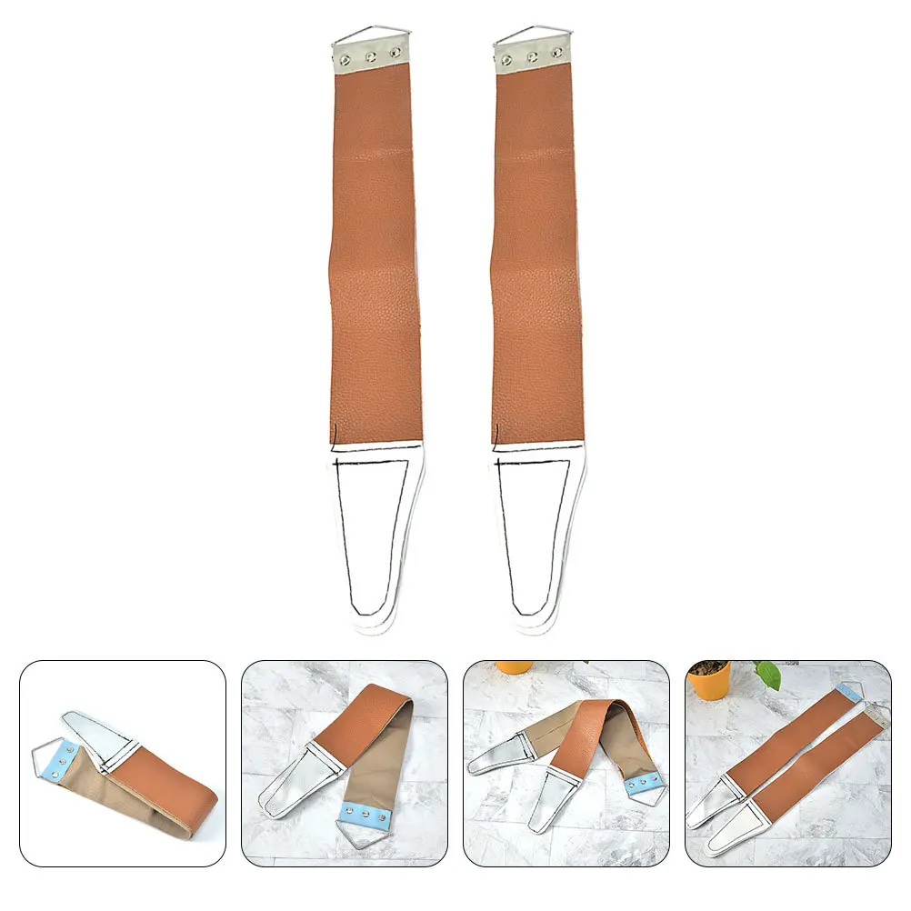 

2pcs Shaving Strop Strap Household Razor Tool Dual-Sided Sharpening Belt For Home Use Barber Shop Double-Sided Razor Strop