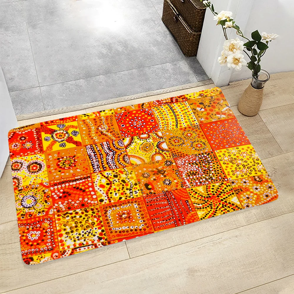 

CLOOCL Ethnic Printed Entrance Doormat Flannel Polyester Rugs Home Decor Accessory 40CMX60CM 50cmx80cm Kitchen Bedroom Mats