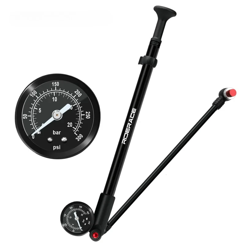 

Велосипедный воздушный насос 300 фунтов на квадратный дюйм, клапан Schrader Presta, велосипедный насос для передней вилки и задней подвески с манометром