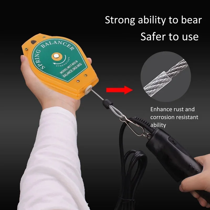 High Quality Spring Balancer Maintenance Kit 3 to 5Kg Load Bearing Retractable Tool Fixture Holder with Fittings Hanging Tool Ba