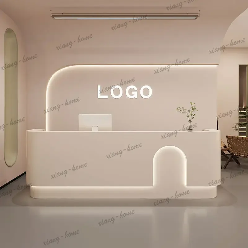 LS120 140 160 180 200 220 240 260 280 300cm Cream style cashier desk beauty salon Computer table schreibtisch office furniture