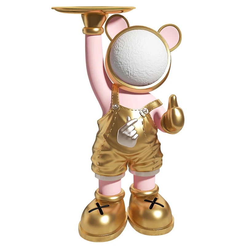 ديكور الغرفة الثناء الدب صينية الديكور التماثيل للداخلية تماثيل صغيرة على شكل حيوانات ملحق المنزل تمثال كبير عمل أرقام الهدايا