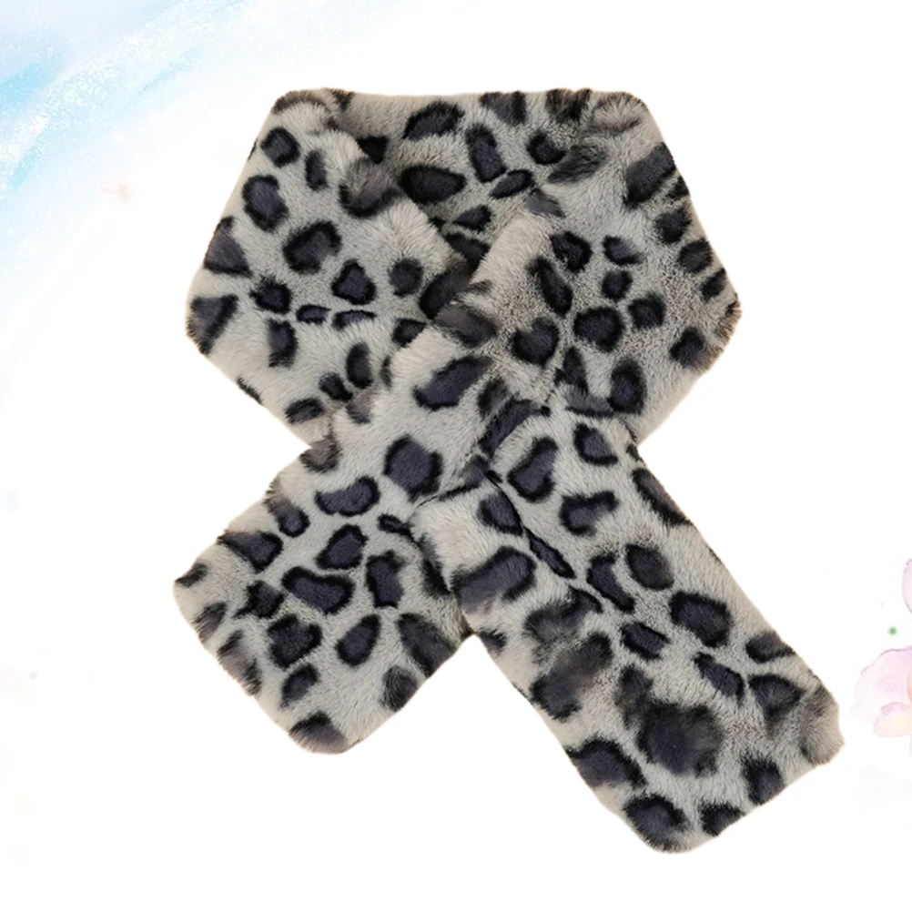 

Leopard Print Scarf for Women Warm Style Birthday Gift Grey Kids Autumn Winter Cold Protection Casual Shawl Wrap