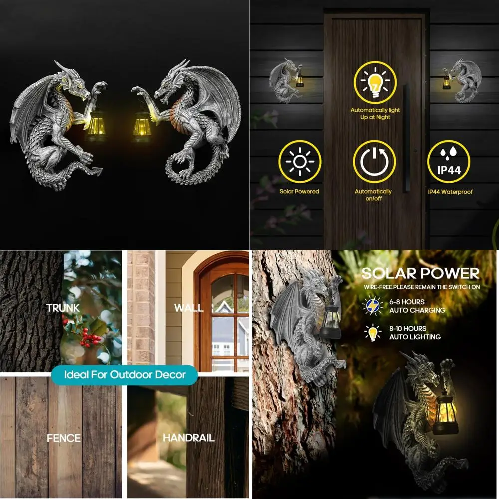 

Солнечный готический декор для крыльца дракона с уличными садовыми фонарями, идеальные подарки для мамы и новоселья