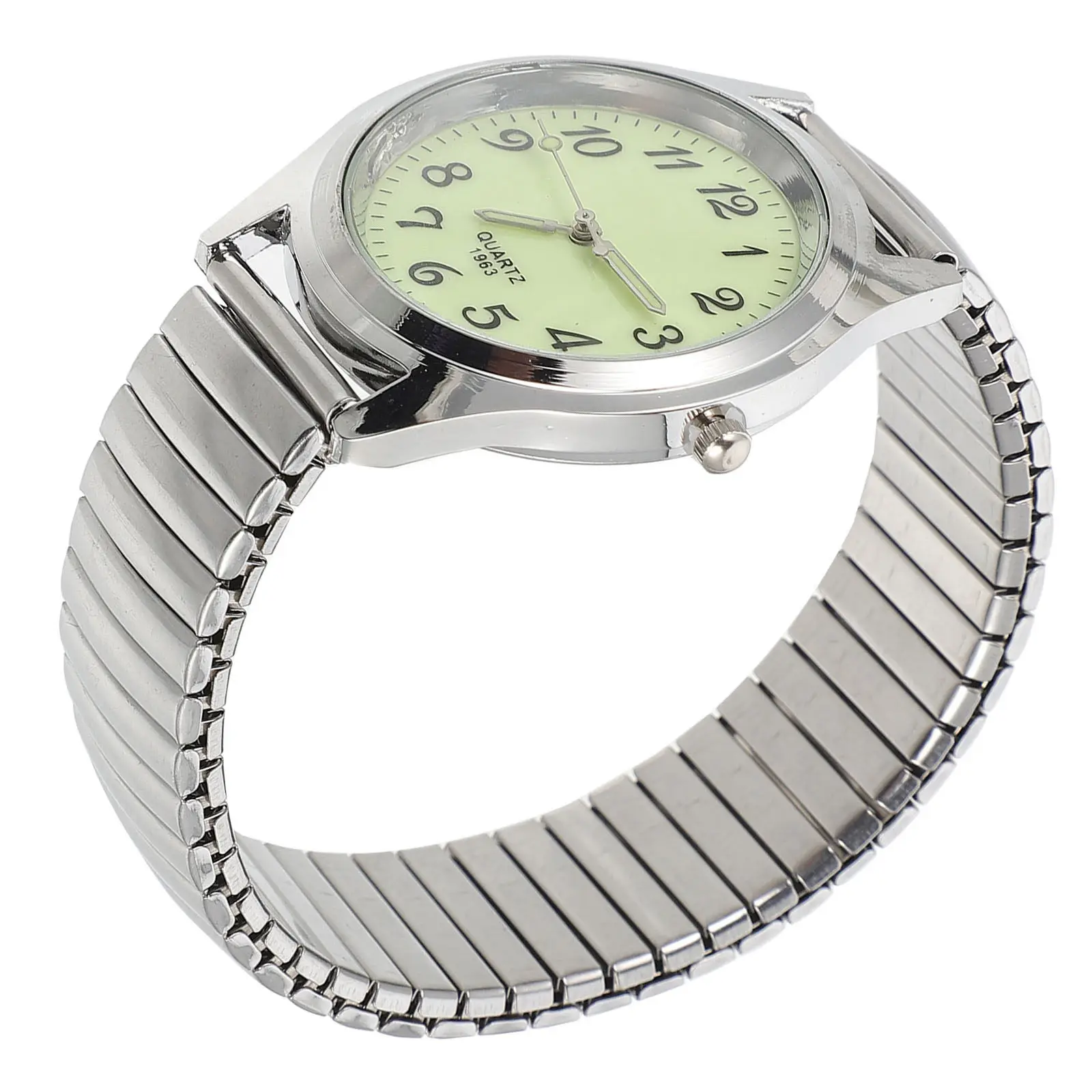 

Luminous Elderly Casual Watch with Elastic Expansion Band Premium Mechanical Movement Hypoallergenic Smooth Finish for Men Women