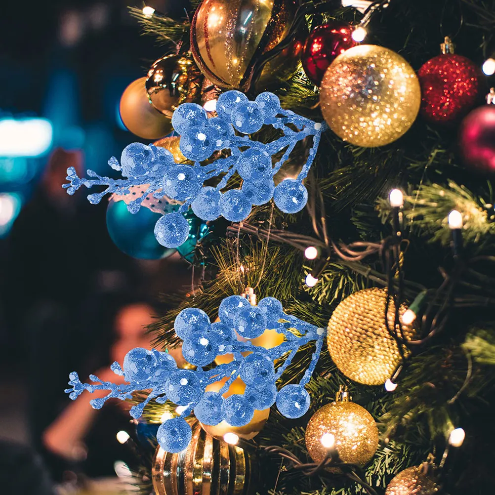 

6Pcs Artificial Berry Stem Picks Christmas Tree Ornaments Bright Lifelike Berries Xmas Decoration DIY Crafts Christmas Picks