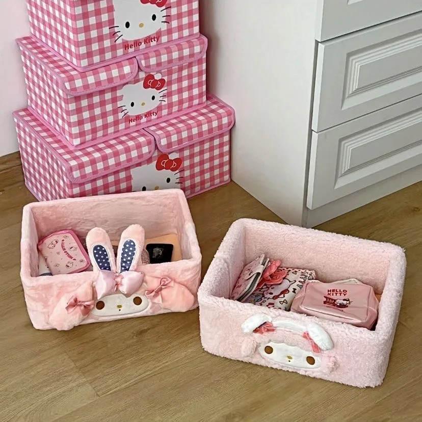 Leuke Sanrio My Melody Sweet Piano Desktop Opbergdoos Cosmetica Sieraden Briefpapier Diverse Items Pluche Opbergdoos Cadeau