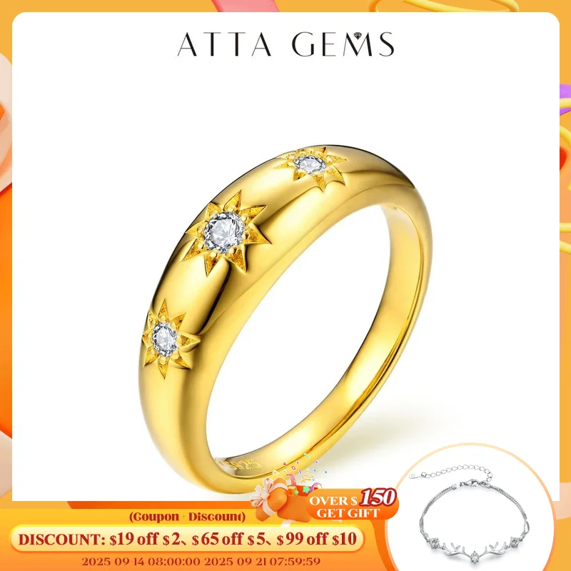 

ATTAGEMS Luxury Round Cut 2.5mm Moissanite Ring for Women Man 925 Sliver Sparkling Fine Jewelr Engagement Wedding Party Gift New