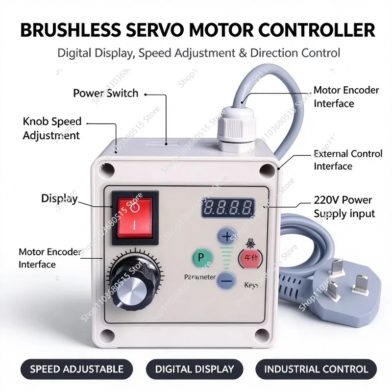 Brushless DC Motor High Power 220V Permanent Magnet With Drive Controller Sanding Belt Woodworking Machinery