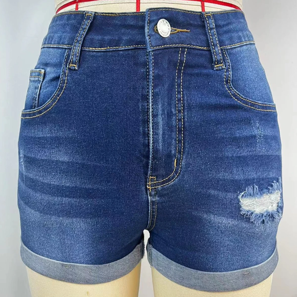 2026 Shorts Jeans Women Ripped Distressed Washed High Waist Stretch Pockets Streetwear Beach Spring Summer Sexy Hole Short Pants