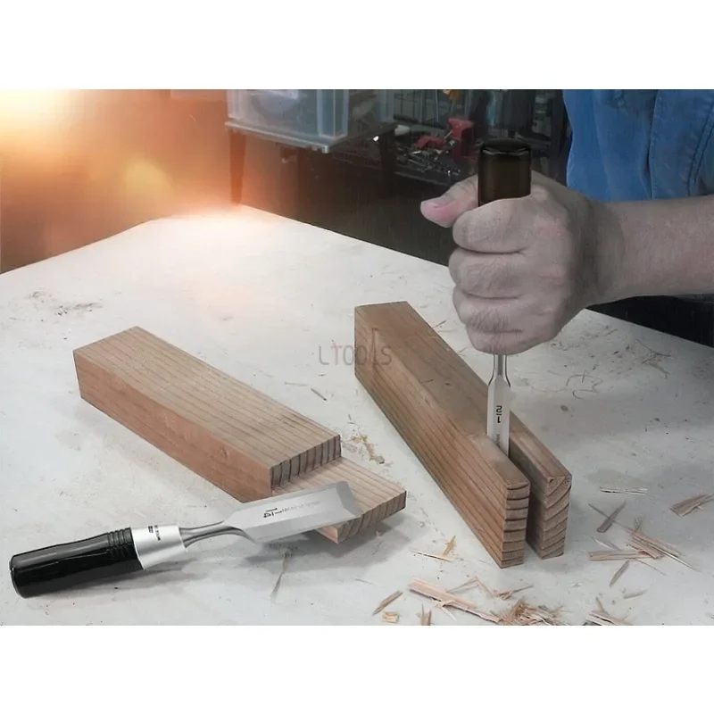 Imagem -02 - Conjunto Cinzel para Carpintaria Estilo Japonês Alto Carbono Aço Vanádio pá Plana Forjada Ferramentas Multifuncionais de Carpinteiro Diy