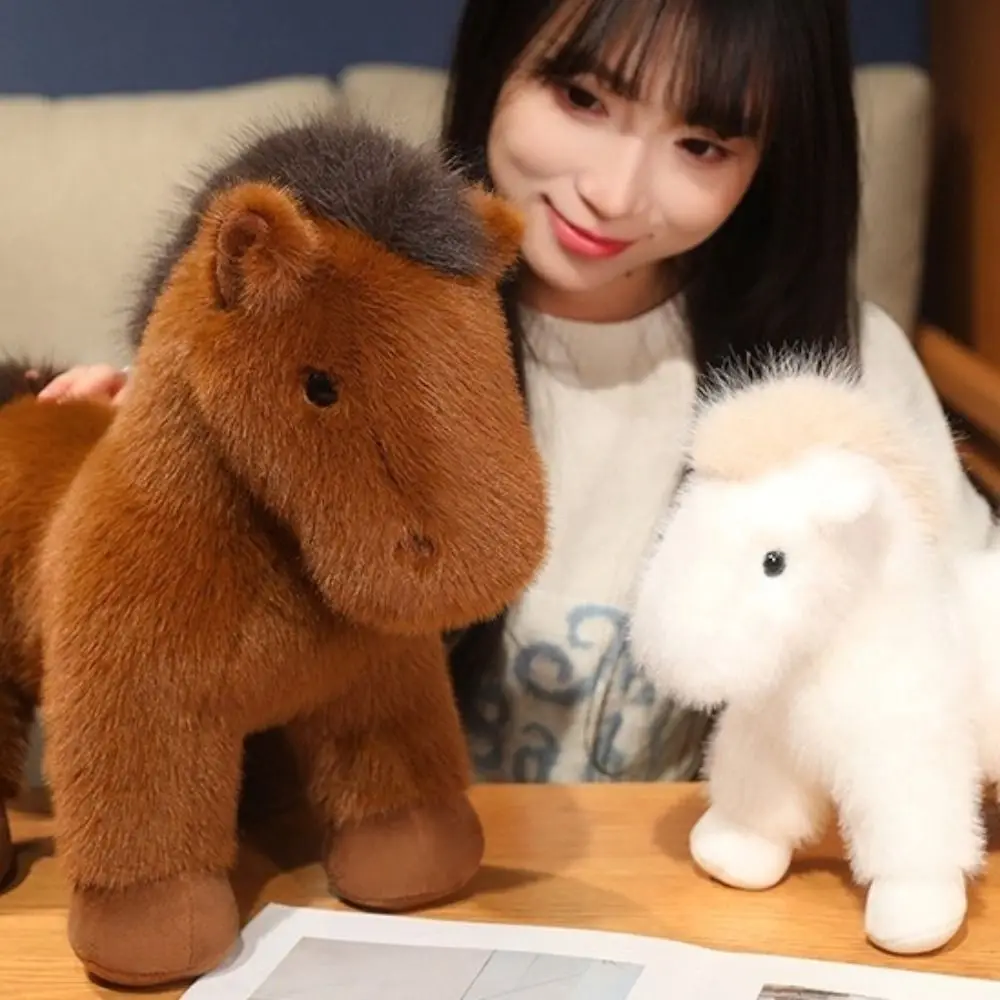 

Simulation Standing Foal Plush Doll Stuffed Tail Fluffy Tail Horse Plush Toys Lovely Cute Cartoon Horse Stuffed Toy
