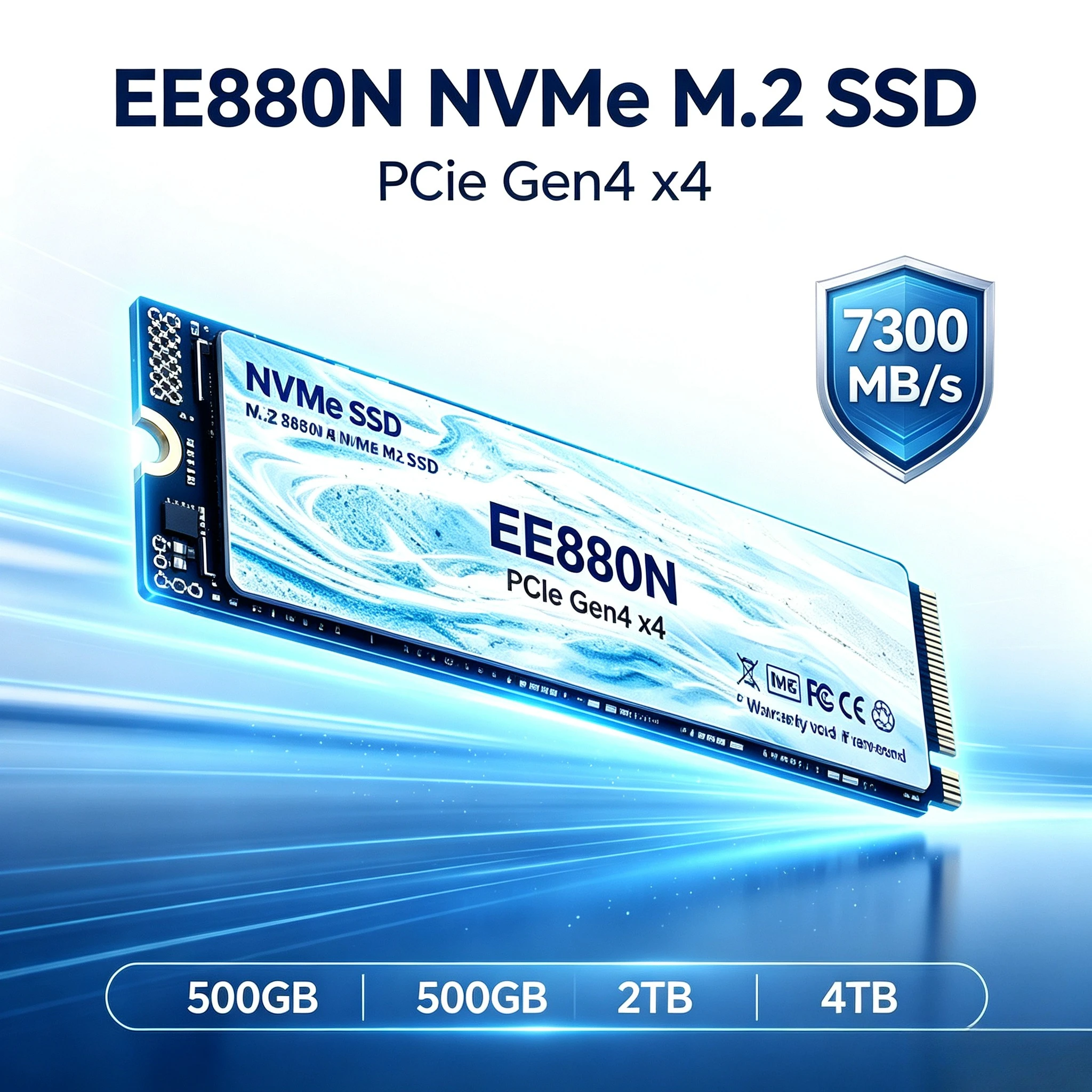 EE880N M.2 SSD Hard Disk 2TB 4TB 7300MB/s NVMe M2  SSD 500GB PCIe 4.0 Internal Solid State Drive For Laptop Desktop PC