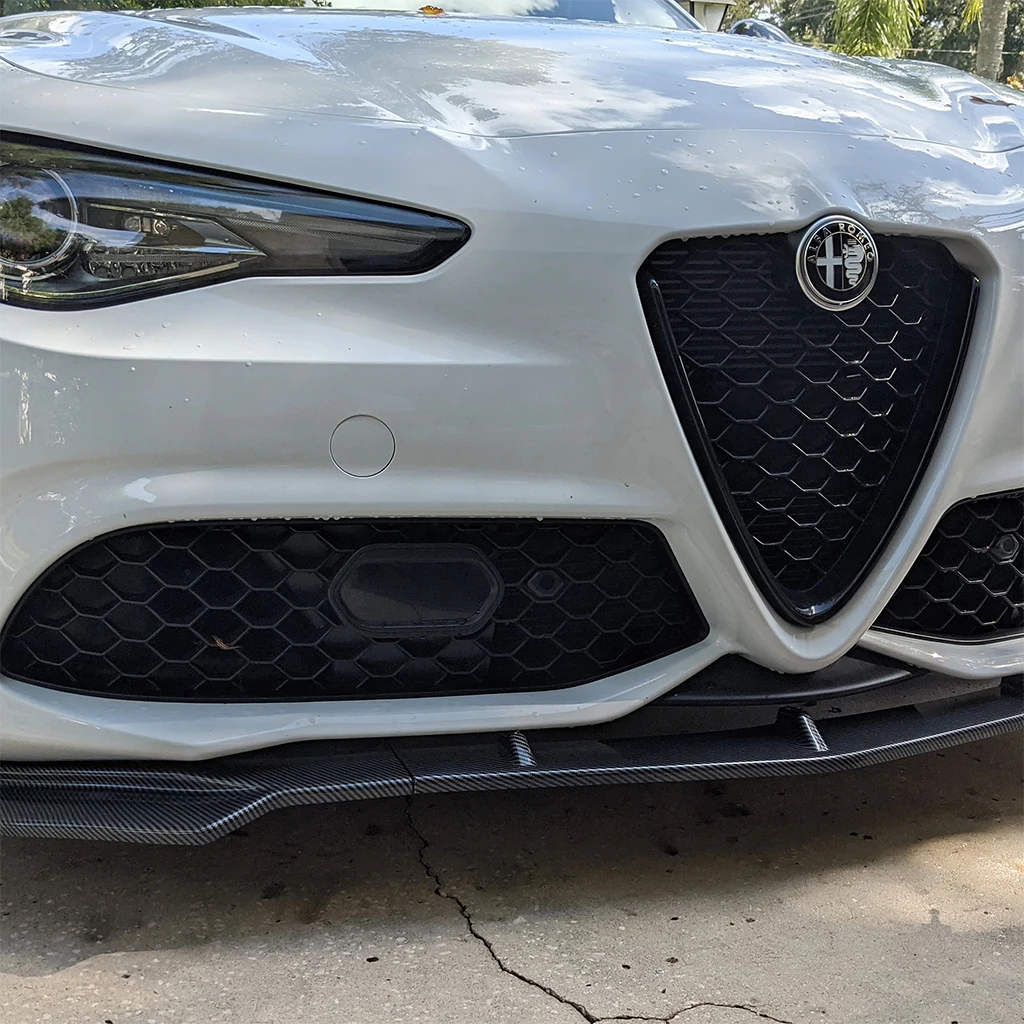 Glänzend schwarzer Auto-Frontstoßstangen-Splitter, Lippendiffusor, Body-Kit, Spoiler-Schutz für Alfa Romeo Giulia 2017 2018 2019 2020 2021 – Detail 2