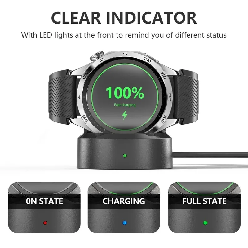 

База беспроводного быстрого зарядного устройства для Huawei GT 2 (42/46 мм)/GT 2eWatch USB-кабель для зарядки для часов Honor GS3i/GS pro/Watch 2 42/46 мм