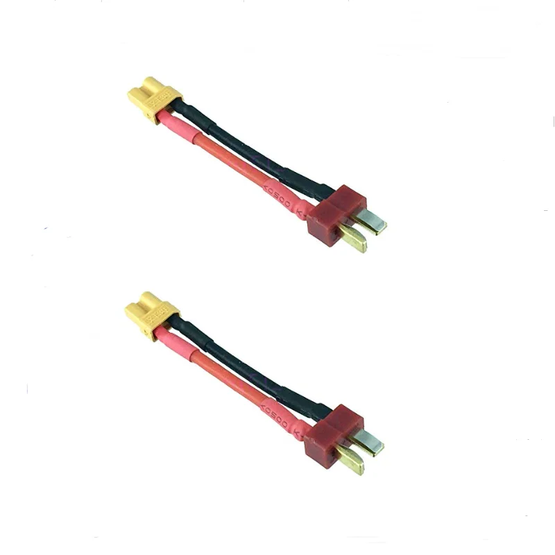 New 2Pcs XT30 Male Female Plug to Tamiya Deans TRX EC2 EC5 Male Female Connector Adapter 14awg 4cm for RC Battery Charger Motor