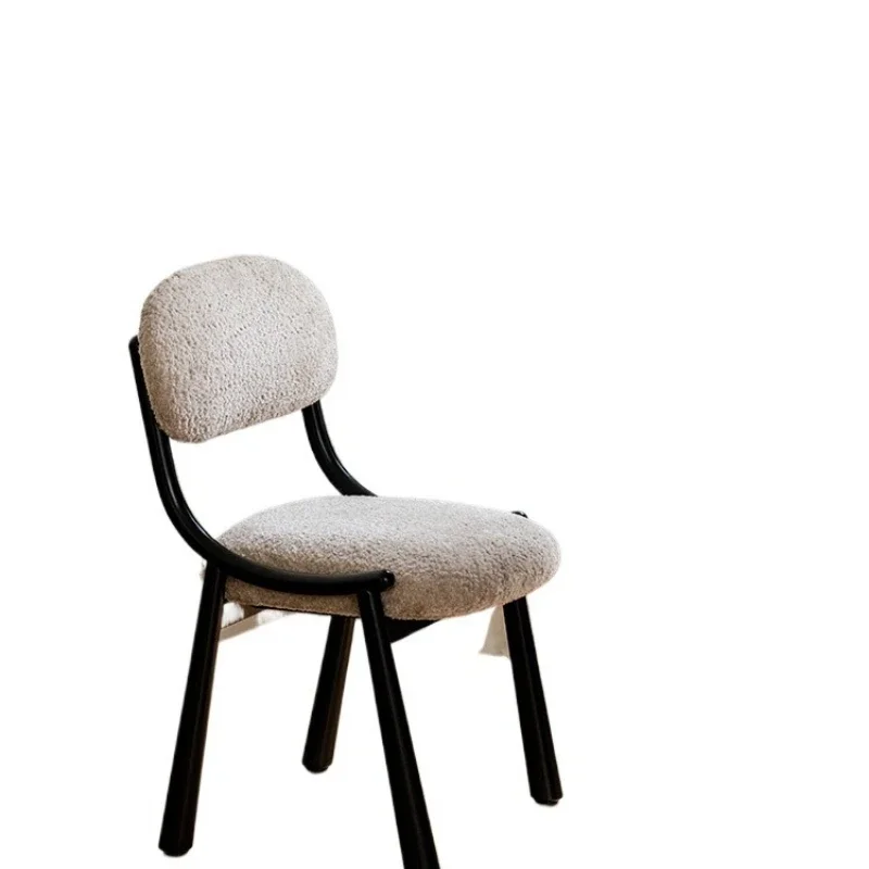 

Household dining chair, simple and casual, Nordic backrest black, metal stainless steel chair