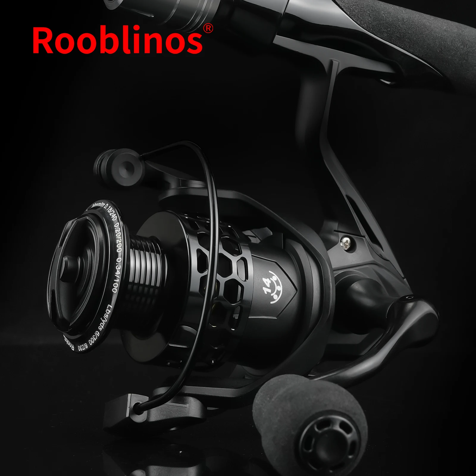 Rooblinos GTA Carrete giratorio de pesca aluminio ligero alta velocidad - imagen 3