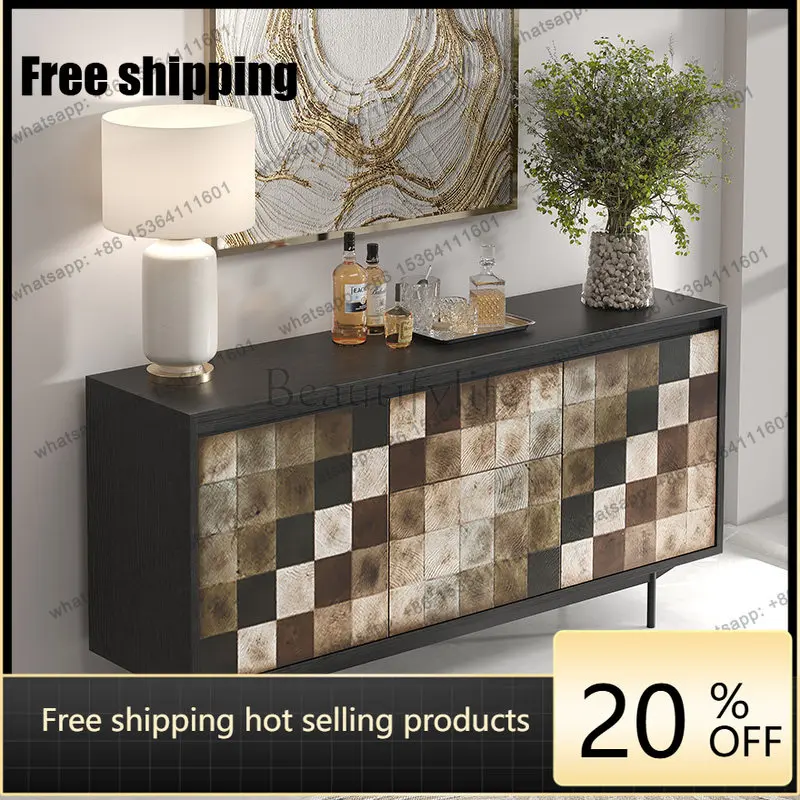 Factory Direct Italian Light Luxury Dining Side Cabinet Household Living Room Wall Storage, Decorative Cabinet