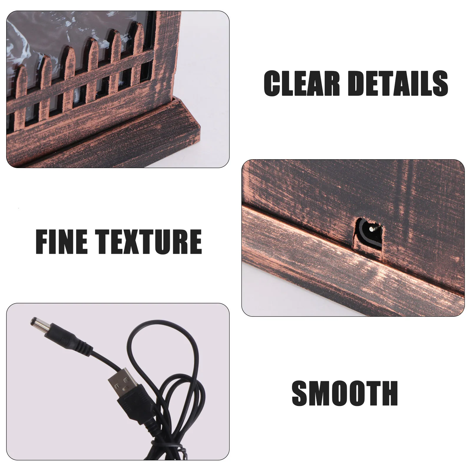 1Pcs Simulation Fireplace Lamp Decorative Light Coffee Color Dual Power USB Battery Party Festival Desktop Home Adornment
