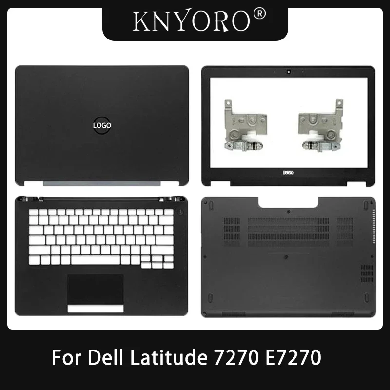 

New For Dell Latitude 7270 E7270 Laptop LCD Back Cover Front Bezel LCD Hinges Upper Palmrest Cover Bottom Base Case Black 0PFY8X