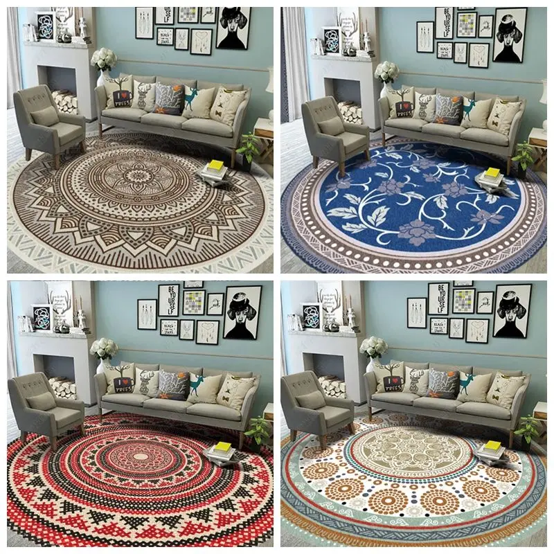 Round carpet persian carpet  circle rug  outdoor patio area rug waterproof luxury washable Large area  rugs hallway Room decor