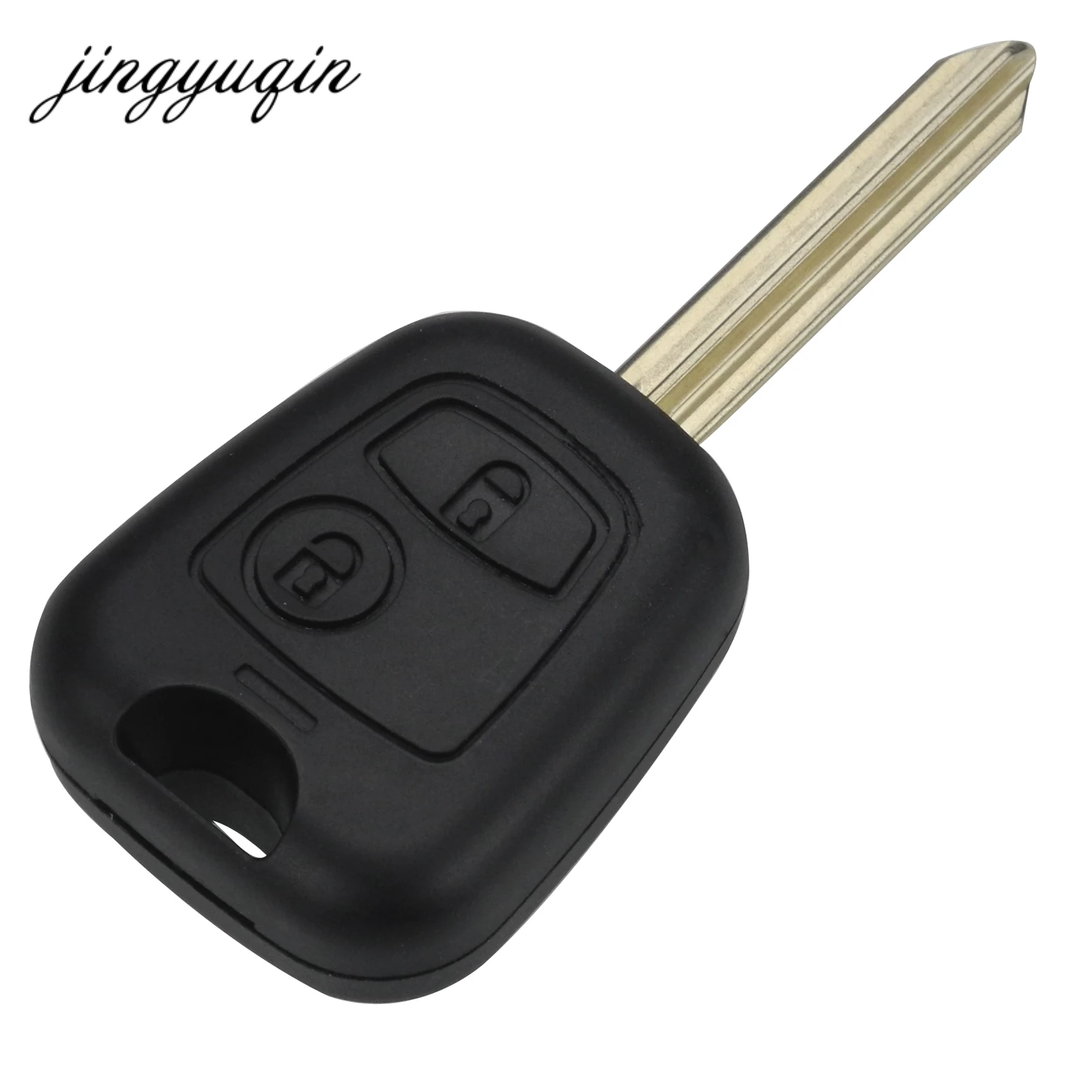 Jingyuqin 2ปุ่มรีโมทคอนโทรล Fob Key สำหรับ Citroen C1 C2 C3 Saxo Xsara Picasso Berlingo Uncut blade กุญแจรถ Shell