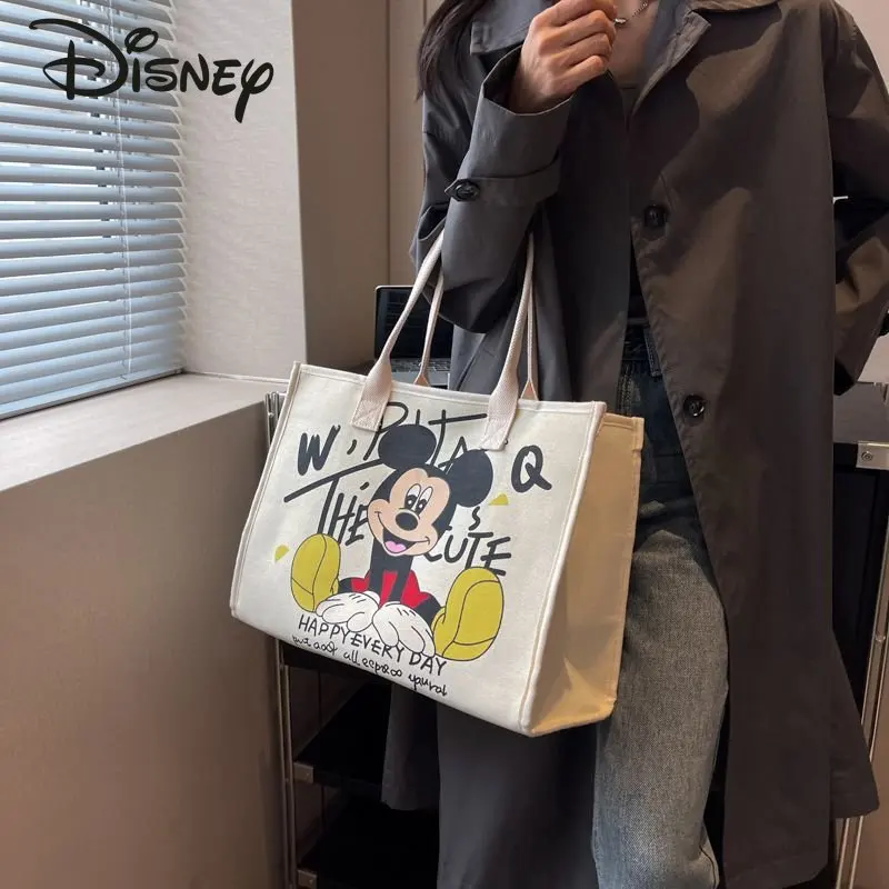 Disney Mickey Pop Leinwand Paar Tasche neue Mode Hoch leistungs Pendler Frauen tasche Cartoon lässig vielseitige Einkaufstasche