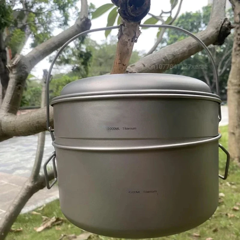

Pure titanium camping cooking equipment - Outdoor steam cooker - 4.5-liter portable soup pot set