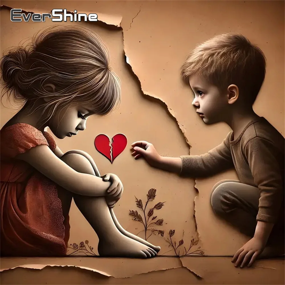 

Evershine 5D DIY Алмазная мозаика для девочек и мальчиков, портретная картина, стразы, картина, мультяшная вышивка крестиком, подарок ручной работы