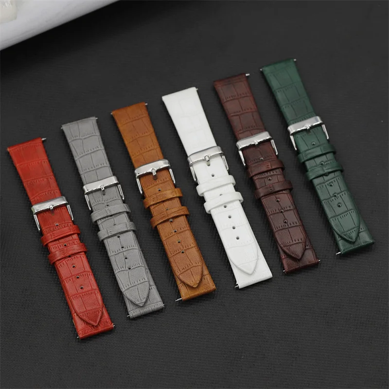 20mm 22mm Band for Samsung Galaxy watch 5 pro/4/Classic Active 2 leather bracelet for Huawei GT Amazfit-GTS-GTR-4-3-2-2e Strap