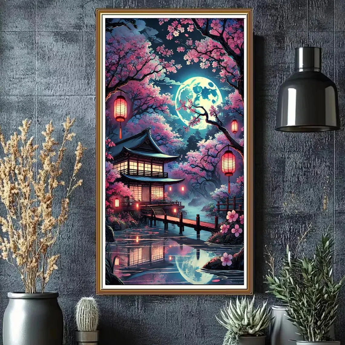 

Large Diamond Art Kits for Japanese Art Landscape, DIY 5D Diamond Painting Kit for Beginners, Full Drill Gem Art Dots for Adults