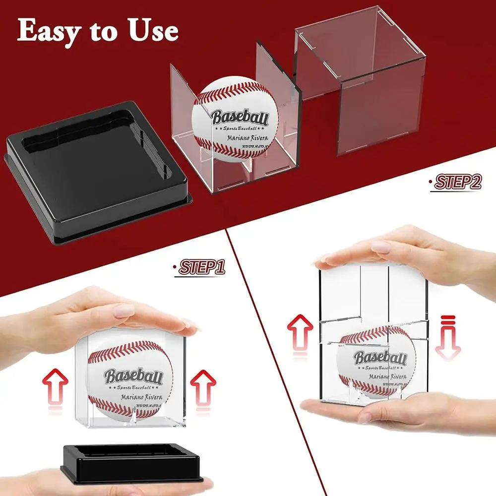 

Durable Ball Protector Baseball Display Case Cube Showcase Baseball Holder UV Protected Acrylic Baseball Storage Box