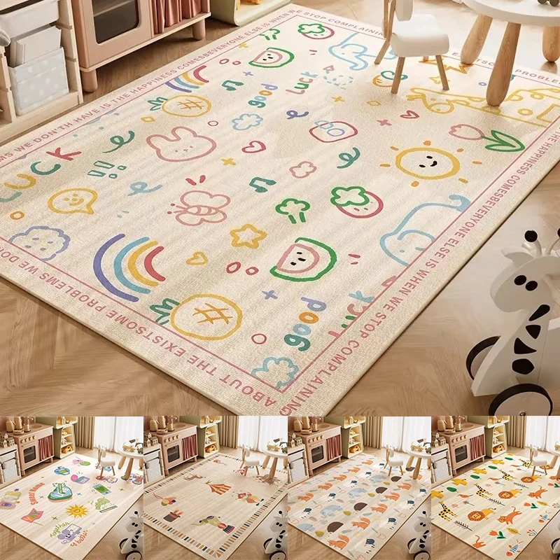 

Children's Room Baby Playing Carpet Living Room Boys Girls Crawling Mat Bedroom Reading Area Cartoon Non-Slip Mat Kitchen Decor