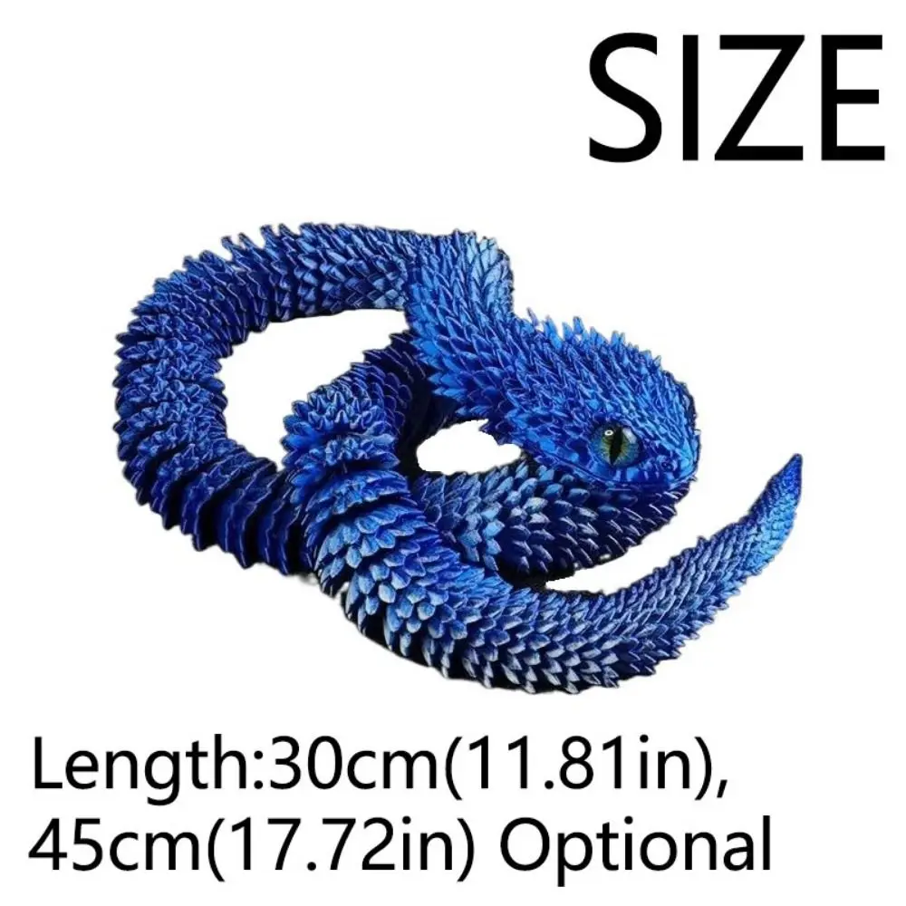 Kids Gift Realistic 3D Printed Snake 30/45cm Rotatable Snake Ornament Multicolor PLA 3D Printing Model Halloween