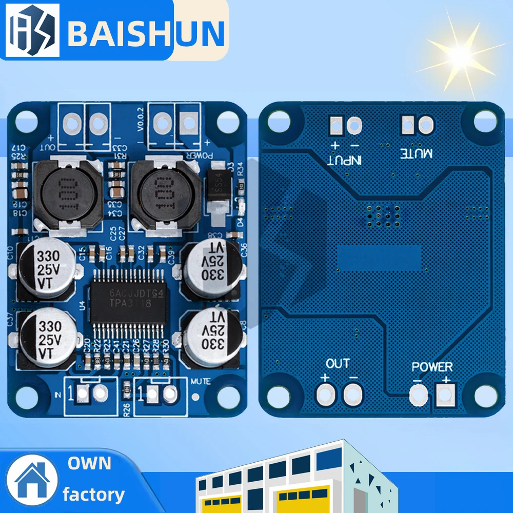 32PIN CHIP orignal  DC 12V-24V TPA3118  60W Mono Digital Audio Power Amplifier Board Amp Module 32P chip original chip