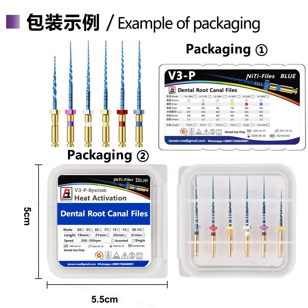

Стоматологические файлы для корневых каналов, роторные эндодонтические файлы с тепловой активацией, вращающиеся файлы, стоматологические инструменты 25 мм SX-F3 F4