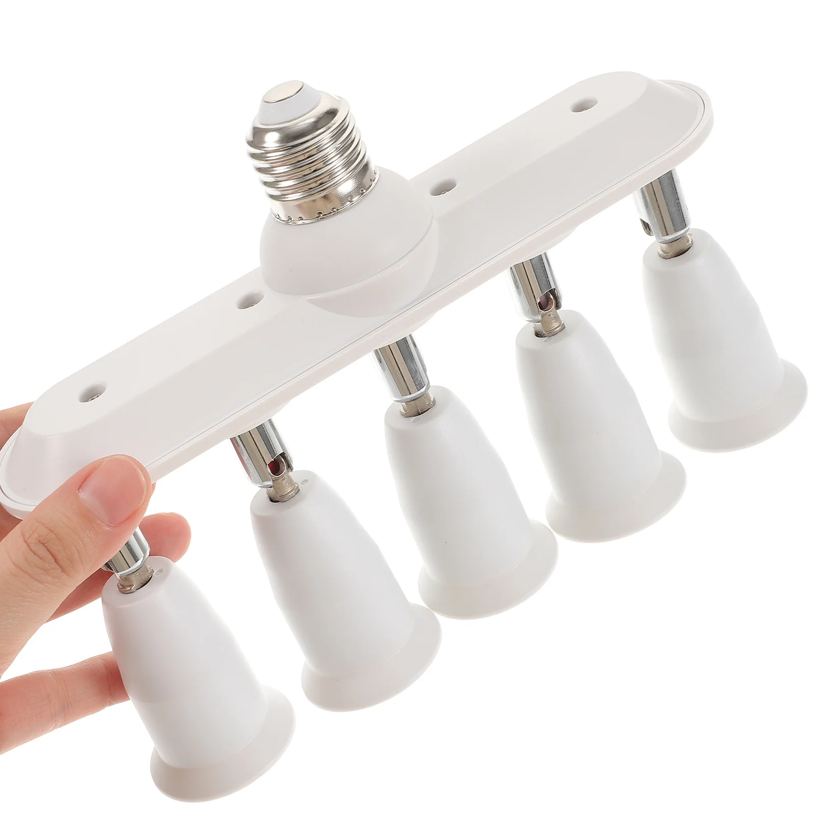 

Light Socket Splitter 5 Heads E27 Base Rotatable Lamp Holder Converter For Led Bulbs Flameproof Pbt Copper Contact Garage