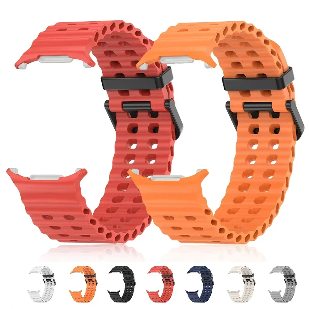 Silicone Band For Samsung Galaxy Watch 7 Ultra Ultra2 47mm Watch Strap Bracelet WatchBand for Galaxy 7 Ultra 47mm Accessories