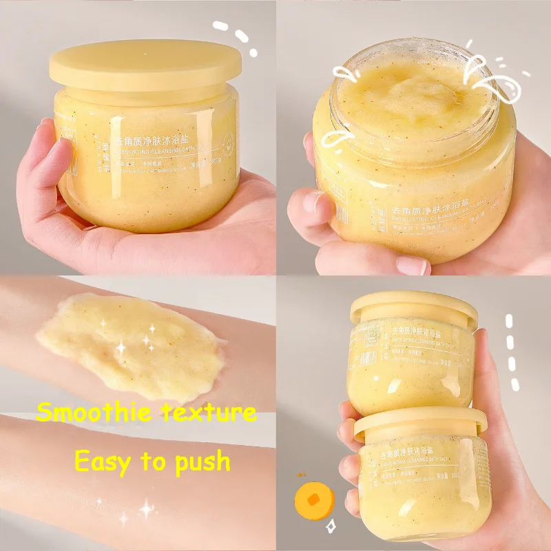 300g Body Scrub Body Care  Peach Fragrance Deep Cleansing Exfoliating Bath Salt Bath Scrub Exfoliating