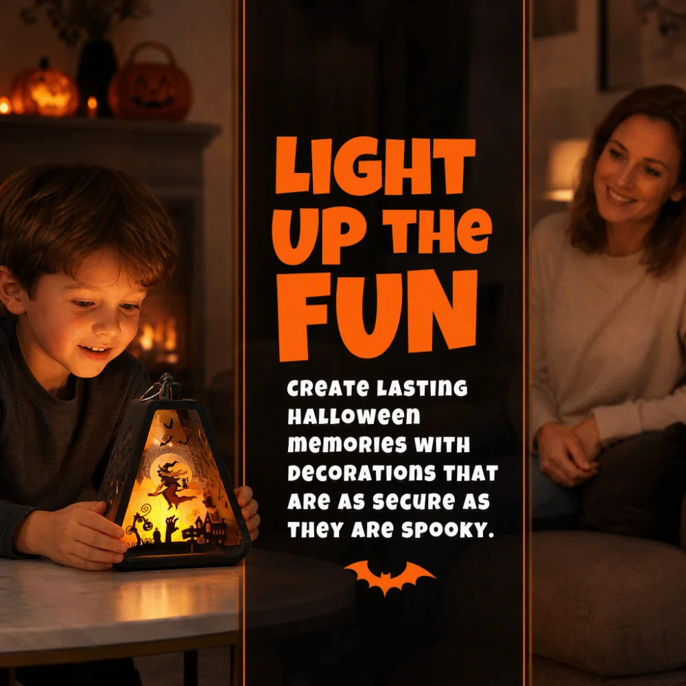 Portable Plastic Halloween LED Lamp Cordless Battery Operated Handheld Lanterns LED Light Hanging Lantern Classroom Decor
