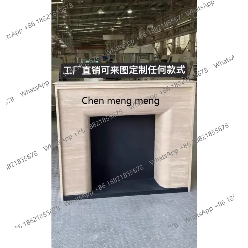 Natural travertine high-end French fireplace marble fireplace custom designer retro