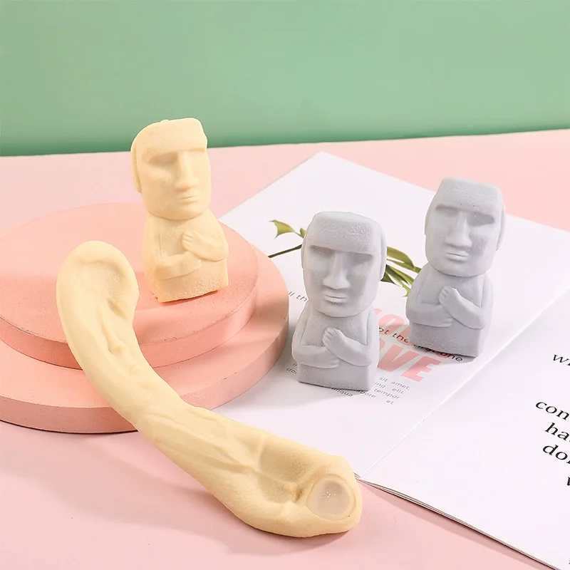 Stone Man Releases Stress Slowly Rebounds Soft Statue Interested Expression Relaxes Stress Slow Rebound Toy Creative Pinch Fidge
