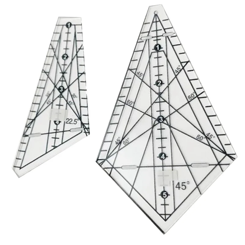 

A96K-Акриловая линейка для шитья в стиле пэчворк Squedge 22,5 ° /45 ° Швейный шаблон, линейка, линейка для лоскутного шитья, инструмент для трафарета для шитья своими руками
