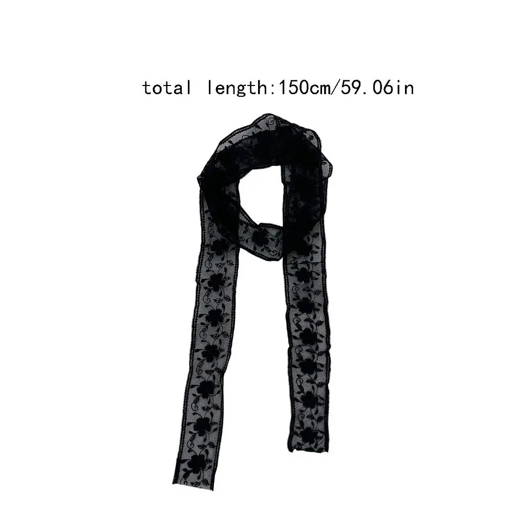 Cintura in pizzo dolce alla moda Cintura in vita con fiocco lungo in garza Abito floreale sottile Cintura jeans Streetwear