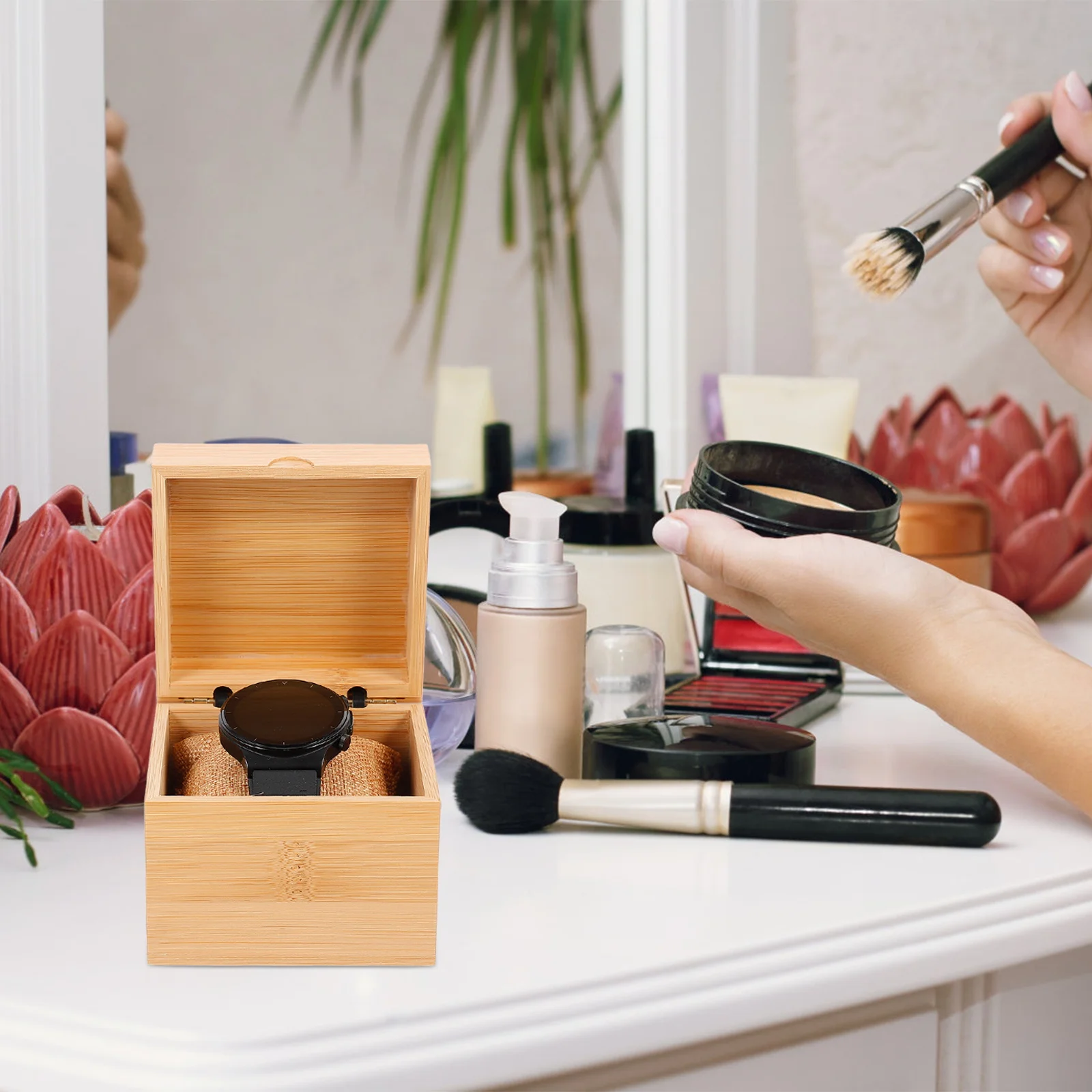 5 個 5 個の時計収納ボックス男性用ケースホルダーオーガナイザーブレスレットストラップ